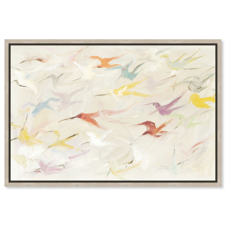Feathery Strokes I Abstract Canvas Print by Art Remedy