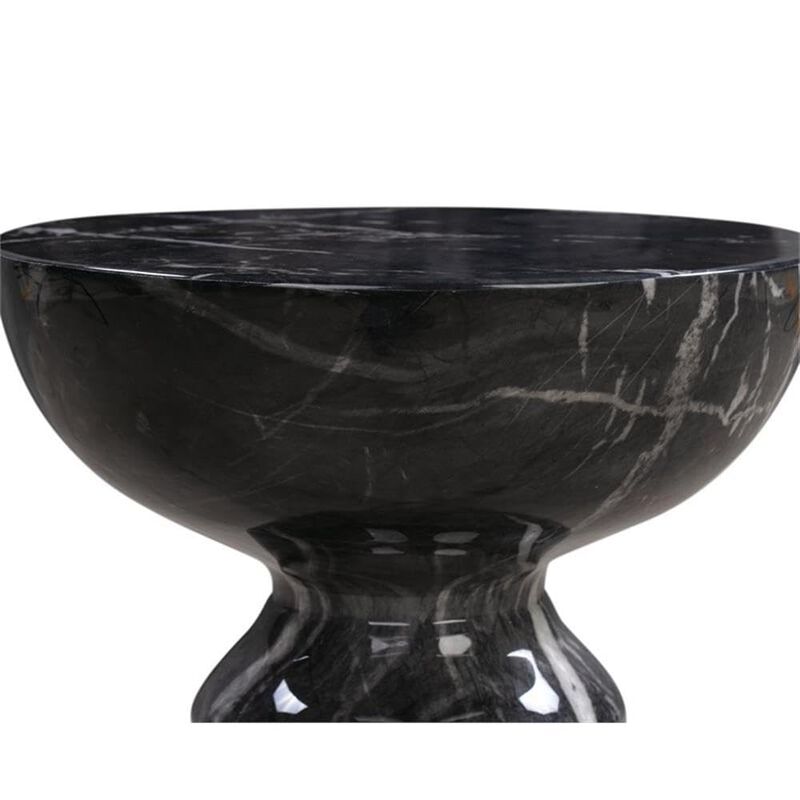 Tov Furniture Rue Faux Marble Concrete Indoor/Outdoor Side Table (Black) image number 5