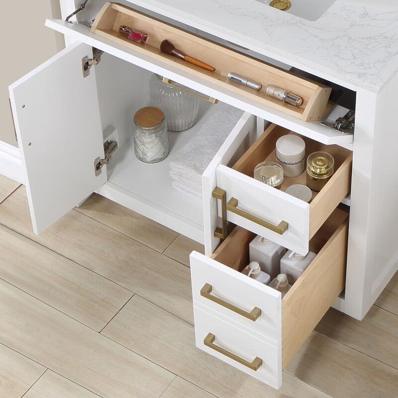 Altair 36 Single Bathroom Vanity in White without Mirror