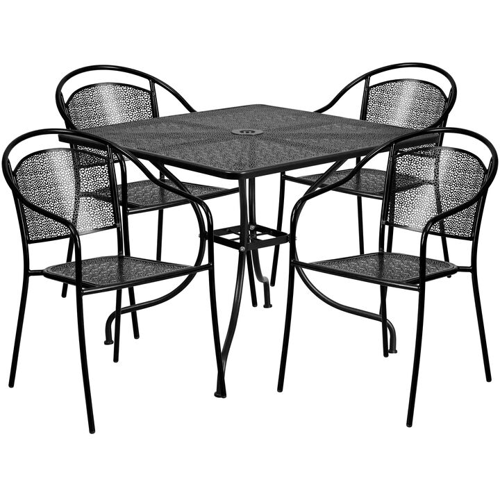 35.5SQ Gold Patio Table Set