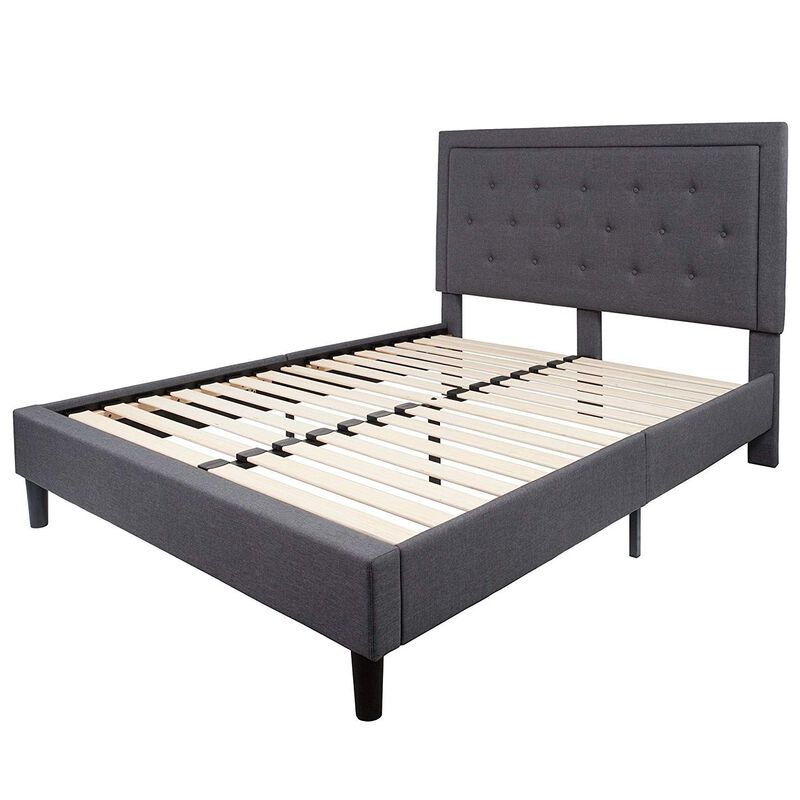 Fabric Platform Bed Frame with Upholstered Headboard &ndash; Durable, Sleek, and Comfortable