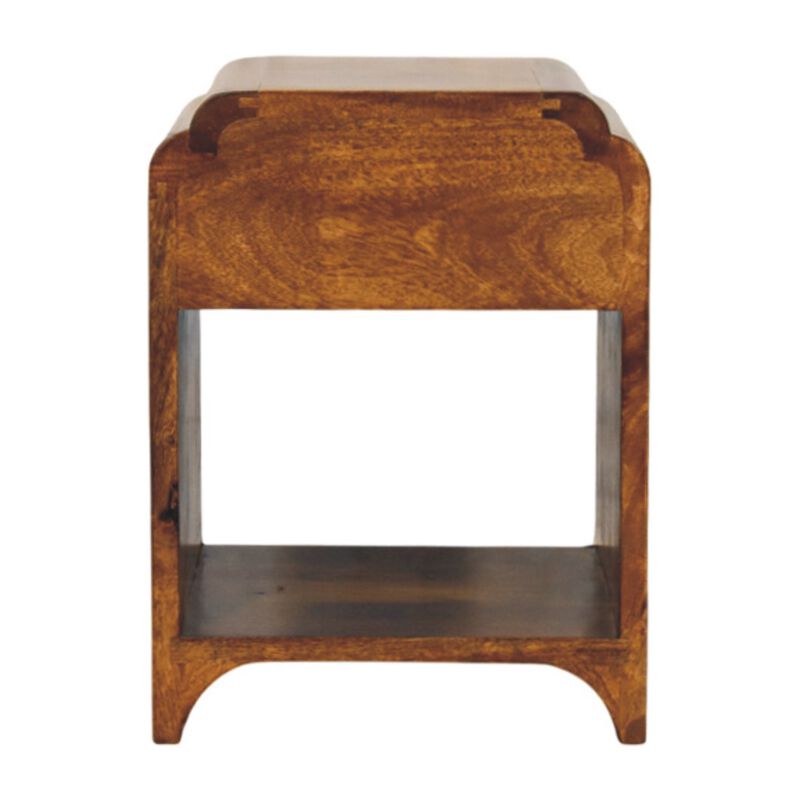 Artisan Furniture Solid Wood Newton Mini Chestnut Nightstand with a drawer and open shelf