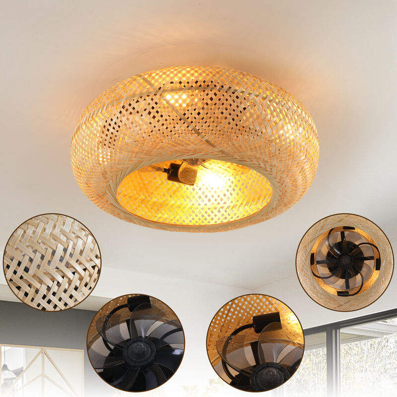 ELEMENT ACE 19 Inch Rattan Ceiling Fan with 7 Blades, Dimmable Adjustable Light Settings, Remote Control, Reversible DC Motor, 6 Speed Modes for All Season Comfort image number 4