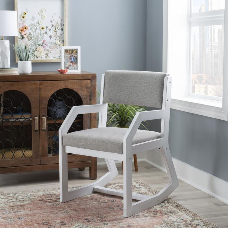 Linon Robin 2 Position Sled Base Chair White
