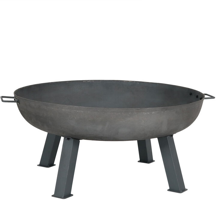 Sunnydaze Rustic Cast Iron Wood-Burning Fire Pit with Handles