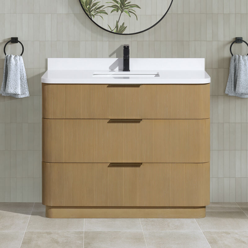 Calamigo 42" Bathroom Vanity Oak image number 7