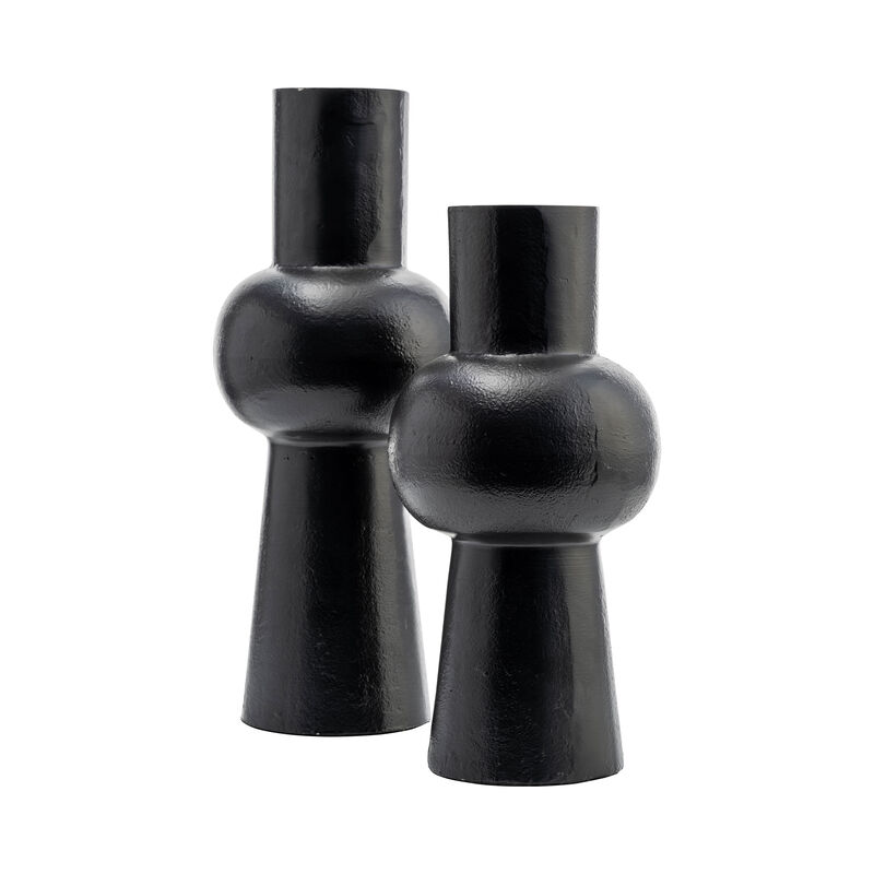 Metal,12"h, Mid Ellipsoid Vase,black image number 4