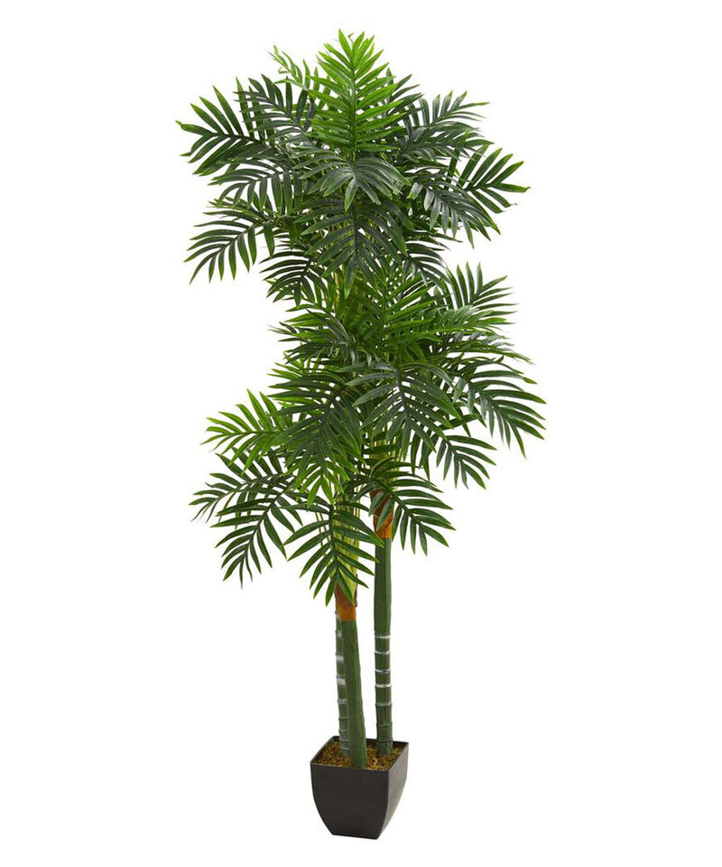 Nearly Natural 5.5-in Triple Areca Palm Artificial Tree