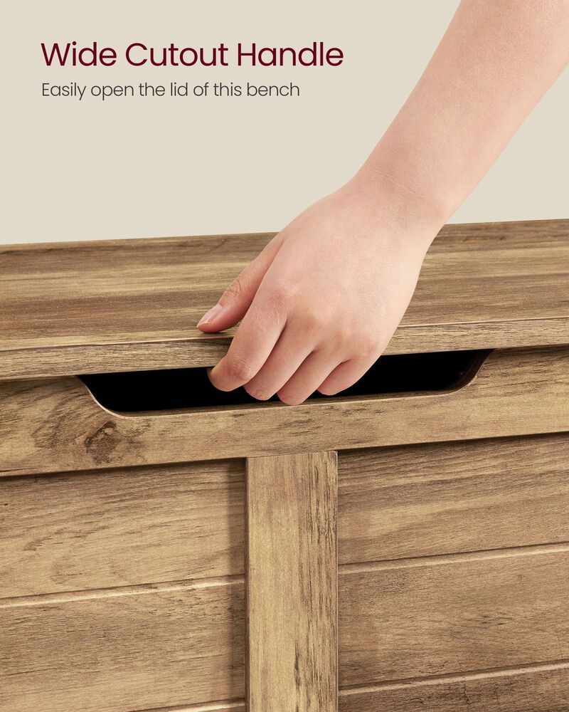 Storage Bench Trunk with 2 Soft-Close Hinges &ndash; Secure Lid Chest for Clothes, Pillows, or Playroom Use