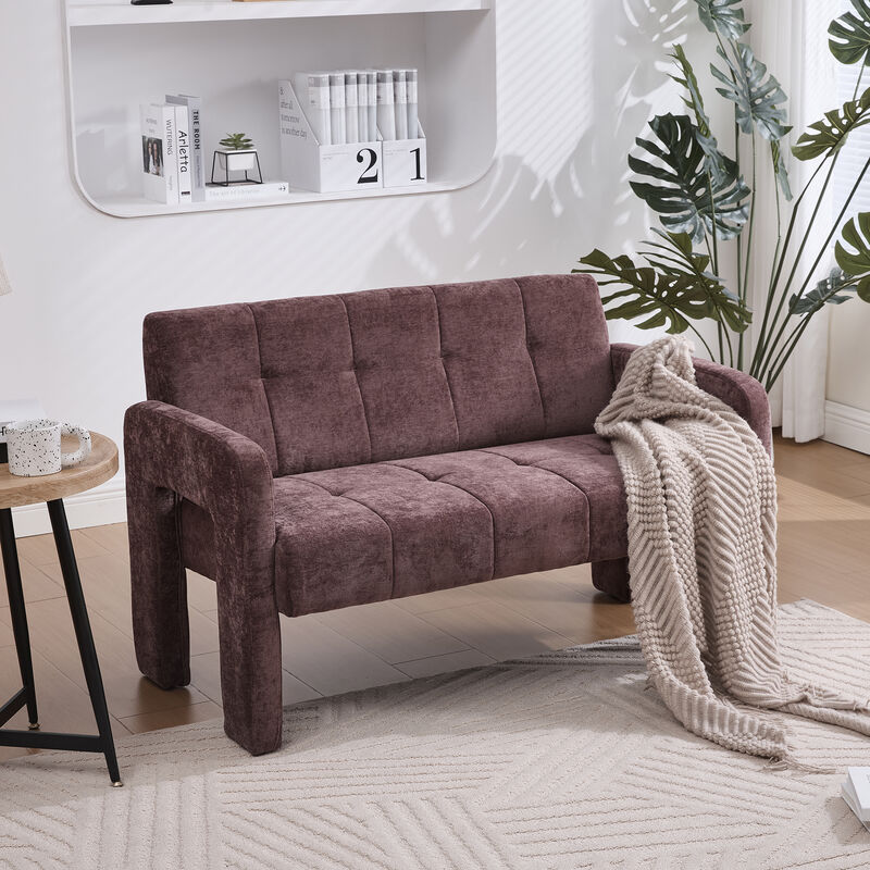 Merax Nordic Modern Chenille 2-Seater Loveseats Ergonomic Spacious Seating with Sturdy Frame image number 1