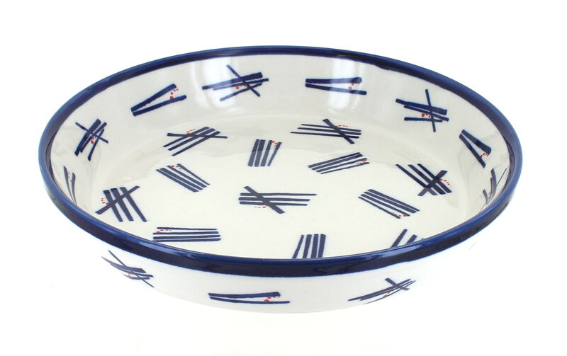 Blue Rose Polish Pottery Blue Tulip Pie Plate