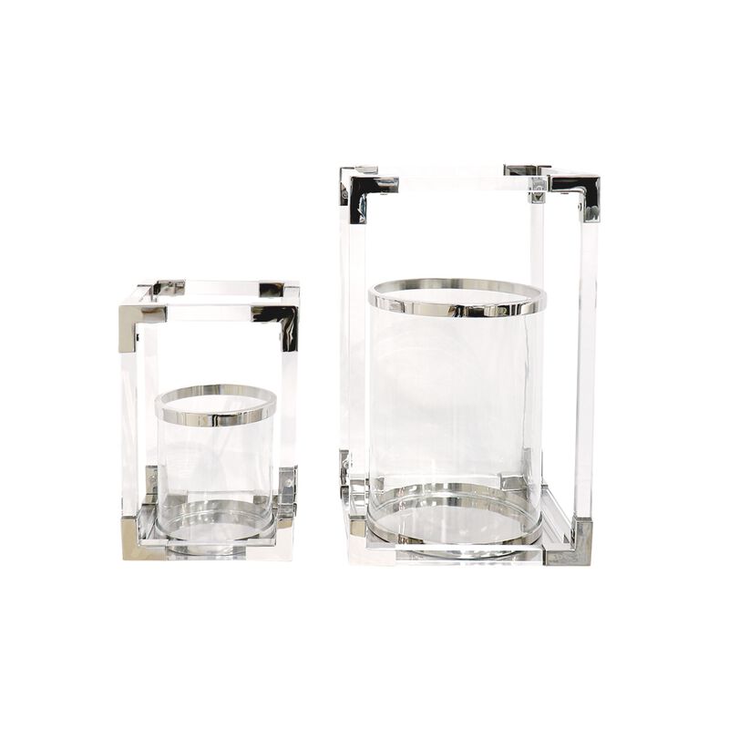 Pasargad Home Soren Chrome Polished Lucite Lantern image number 5