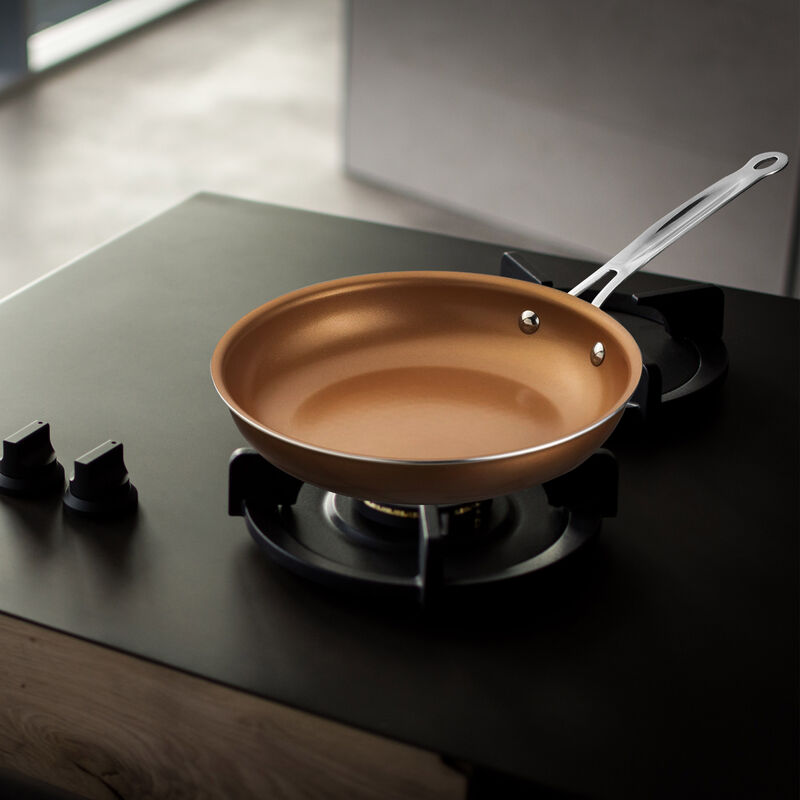 Brentwood Induction Copper 10 Inch Frying Pan Set with Non-Stick, Ceramic Coating