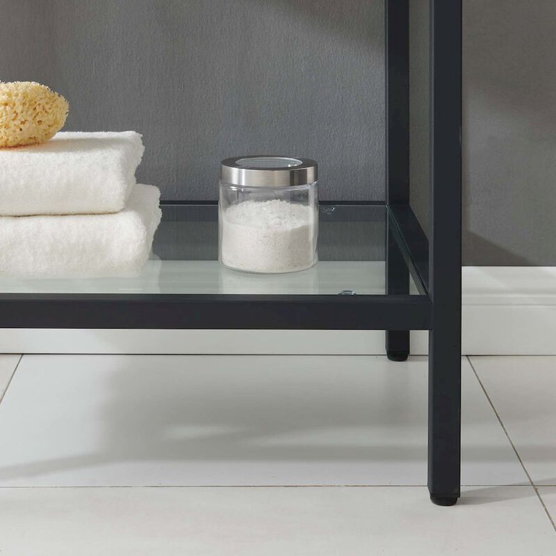 Kingsley 36" Black Stainless Steel Bathroom Vanity image number 9