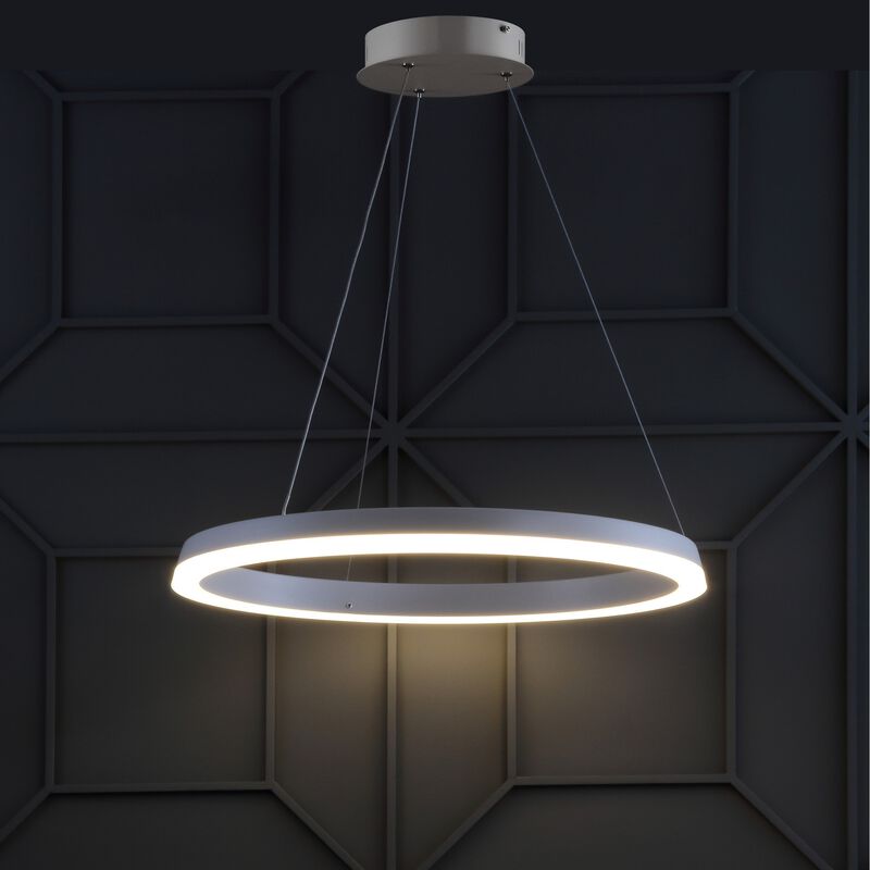 Baxter 23.5" 1-Light Modern Contemporary Aluminum Integrated LED Hoop Pendant