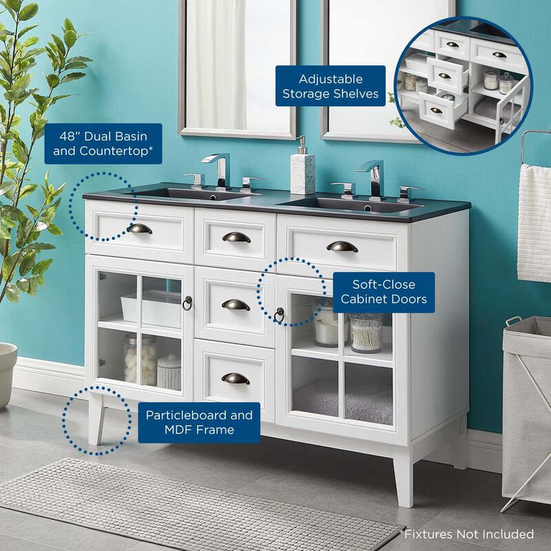 Modway Isle 48 Double Bathroom Vanity Cabinet