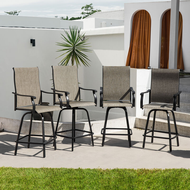Sour Citrus 5-Piece Outdoor Bar Set with All Weather Textilene Bar Stools