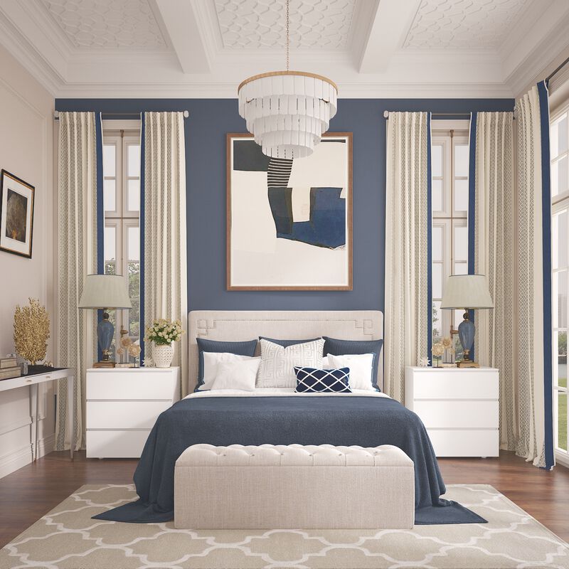 3-Drawer White Wood Chest of Drawers Bedside Table Storage Dresser Freestanding Cabinet 30.3 in. W x 32.3 in. H x 15.7 in. D