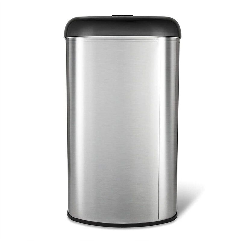 Hivvago Stainless Steel Black Open Top 13-Gallon Kitchen Trash Can with No Lid