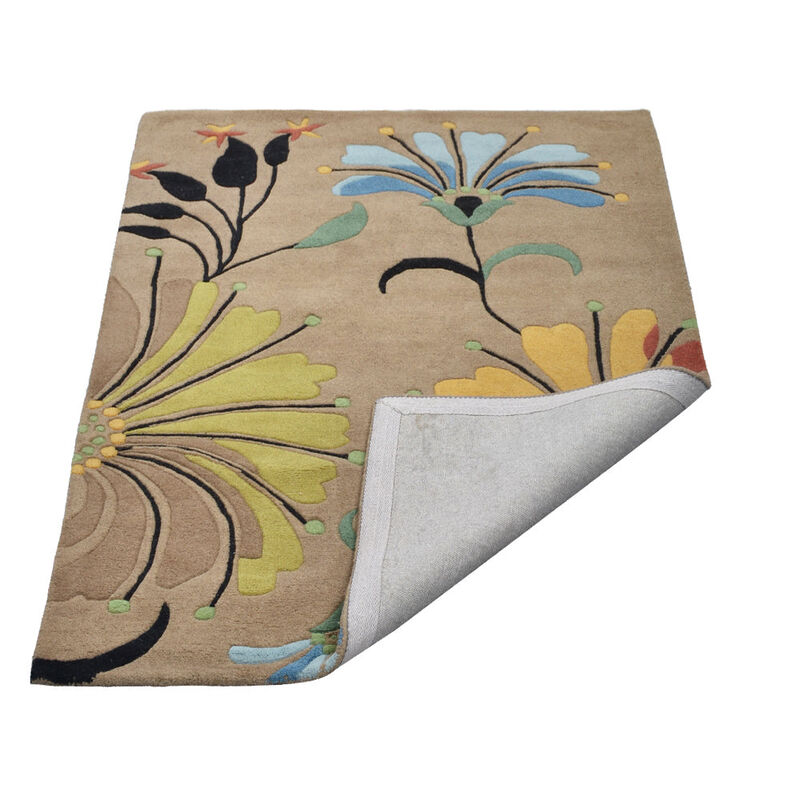 RUGSOTIC CARPETS HAND TUFTED WOOL ECO-FRIENDLY AREA RUGS  - Rectangle Shape, Size, Floral Modern Design, High Pile Thick Handmade Anti Skid Area Rugs for Living Room, Bed Room (K00219) image number 5