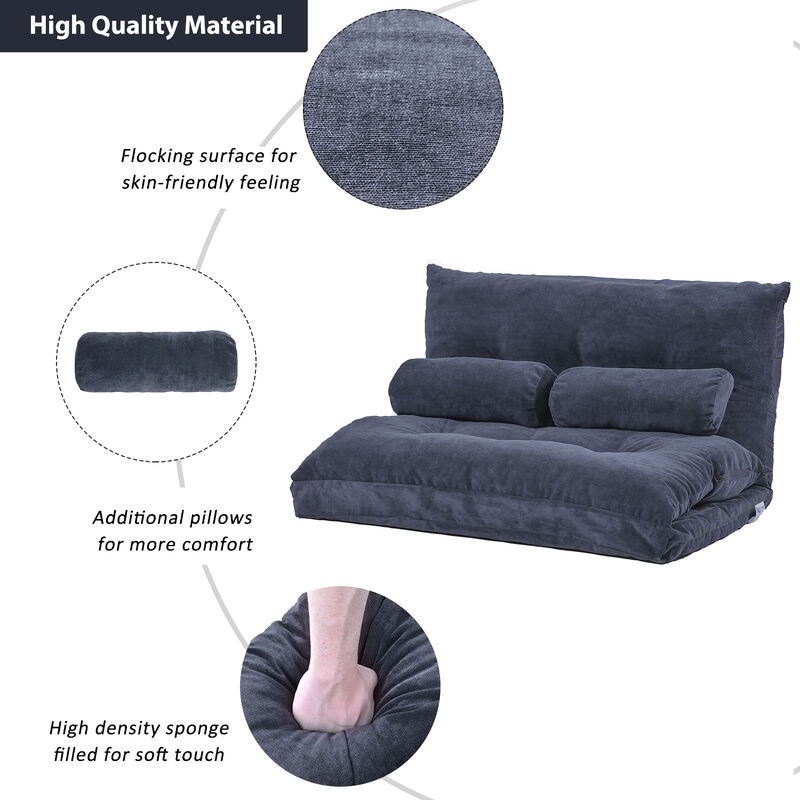 Merax Lazy Sofa Adjustable Folding Futon Sofa