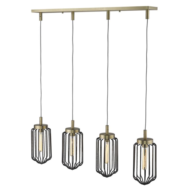 Hivvago Reece 4-Light Aged Brass Island Pendant