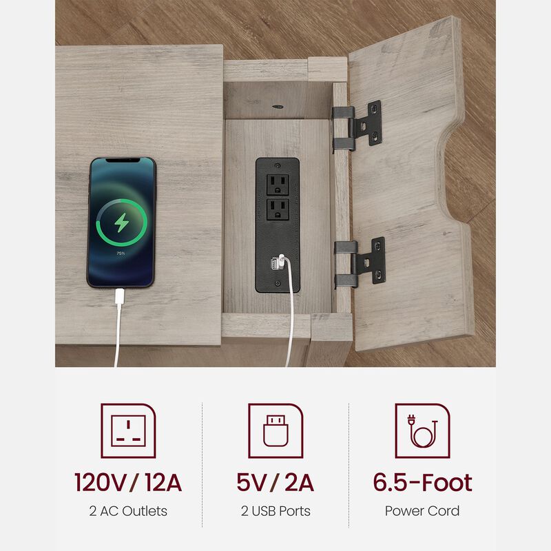 Side Table with Storage and Charging Station image number 8