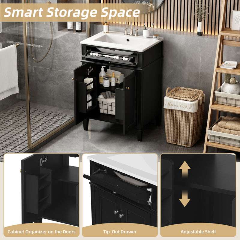 Nehird Bathroom Storage Cabinet with Sink image number 2