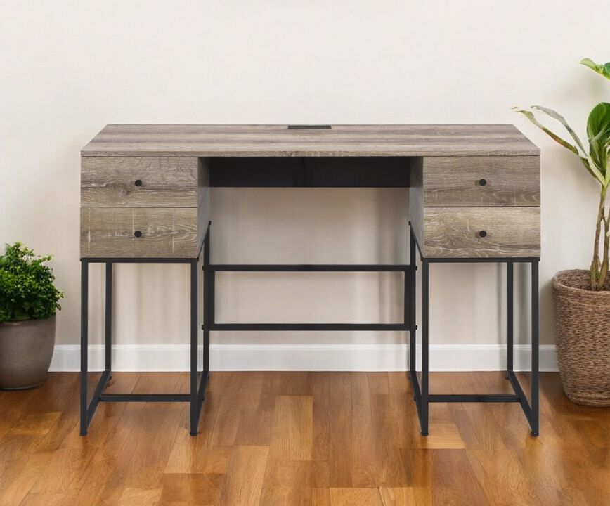 Writing Desk with Four Drawers for Home Office or Study Organization