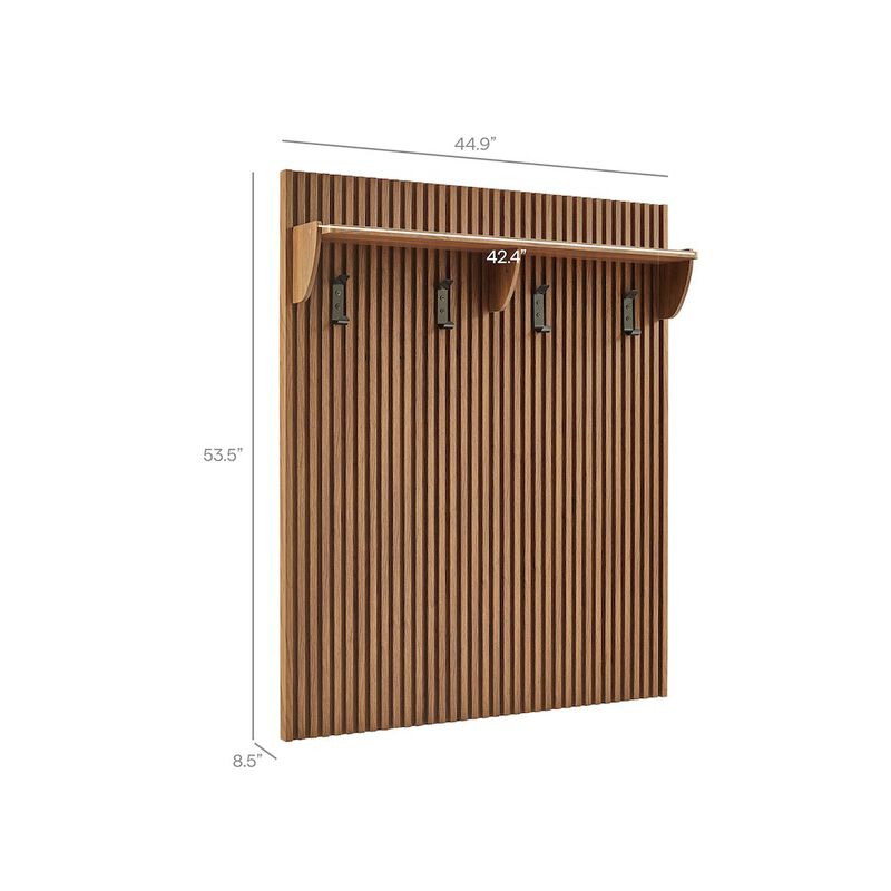 Render Fluted Coat Rack Panel With Shelf image number 1