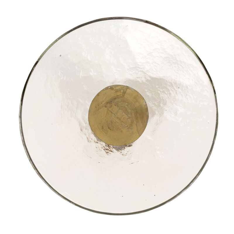 Round Accent Table, Distressed Bronze Aluminum and Clear Glass image number 6
