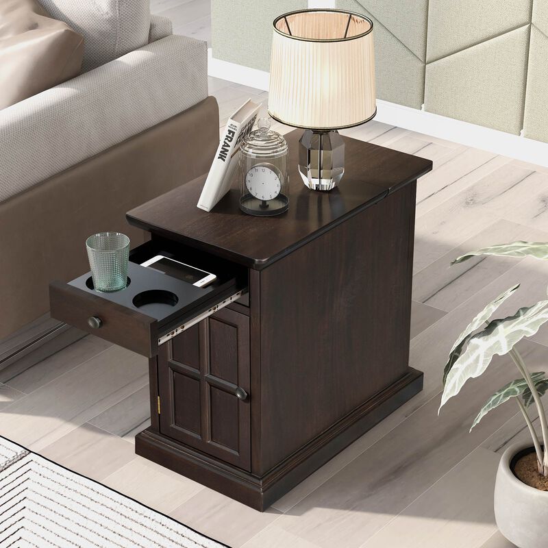 Merax Classic Multifunctional End Table with USB Ports