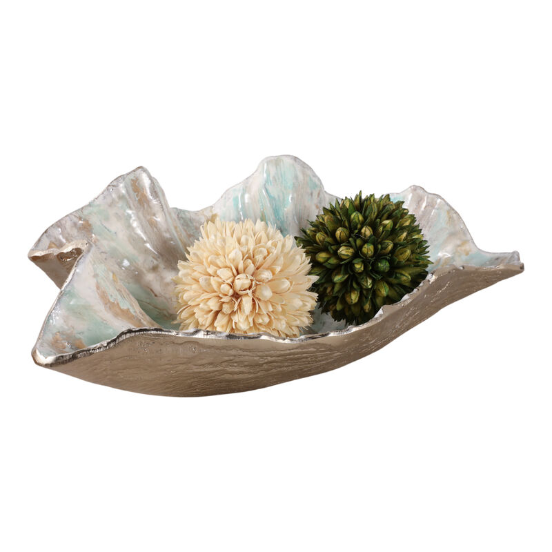 18x12" Metal Seashell Bowl, Multi image number 1