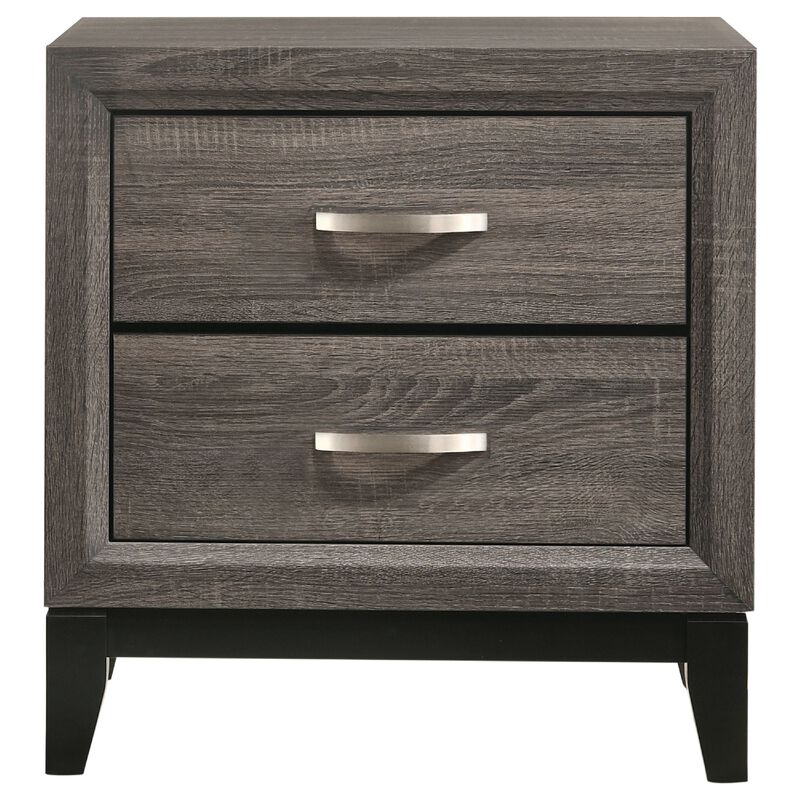 Mela 4pc Queen Bedroom Set, Nightstand Dresser and Mirror, Oak Gray image number 4