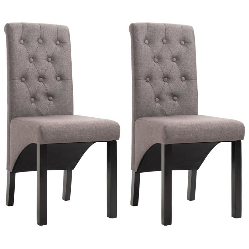 vidaXL Dining Chairs 2 pcs Taupe Fabric