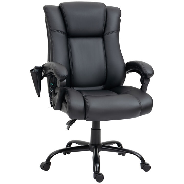 PU Leather Executive Office Chair with Vibration Massage, Black