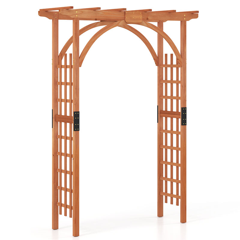 Outdoor Garden Archway Pergola with Lattice Trellis &ndash; Perfect for Climbing Vines & Bridal Decor