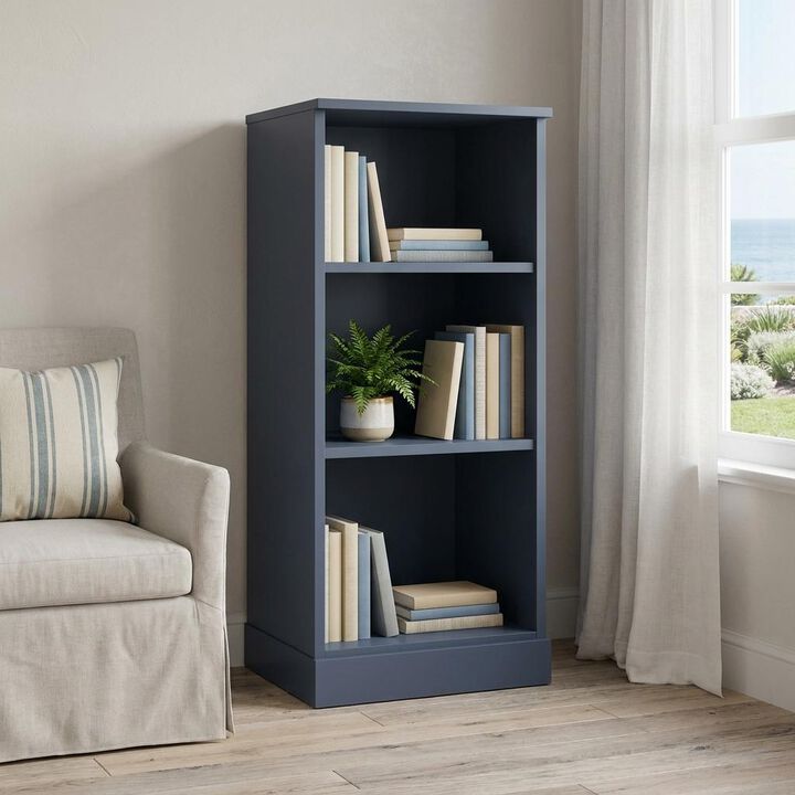 HomeRoots Solid Wood Adjustable Three Tier Library Bookcase