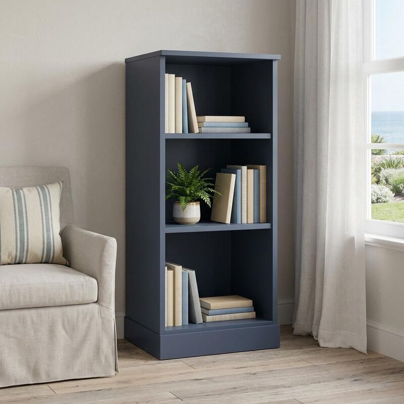 HomeRoots Solid Wood Adjustable Three Tier Library Bookcase image number 1