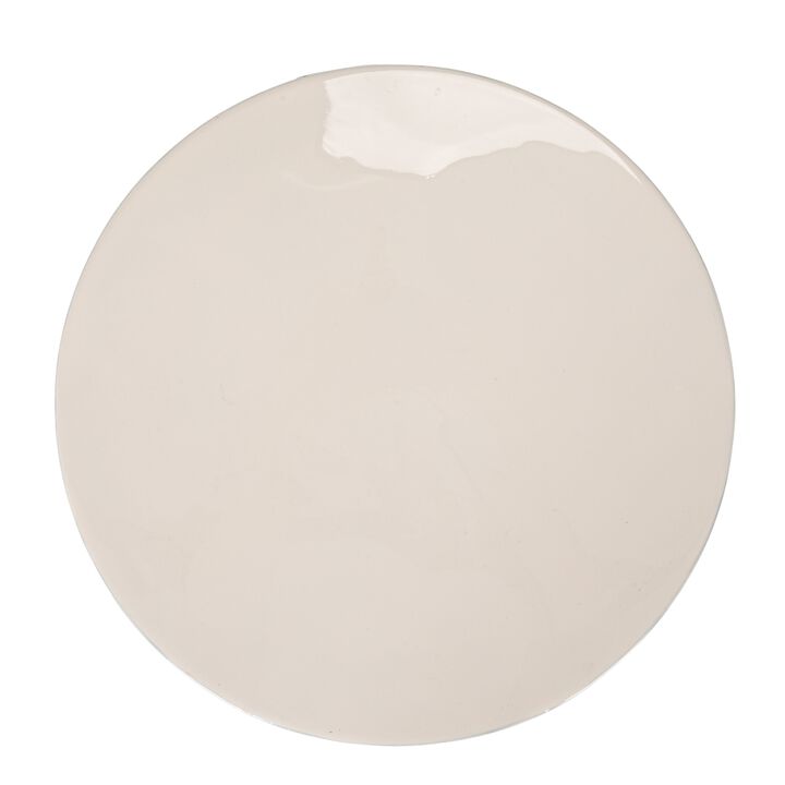 Rowena Interiors White Metal Stripe Accent Table