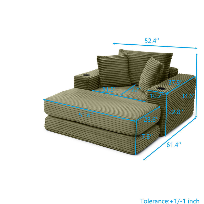 GOODSILO Oversized Cloud-Like Boneless Chaise Lounge Chair 3-in-1 Convertible Modular Sleeper Sofa for Reading, Living Rooms, Bedrooms and Small Apartments image number 1