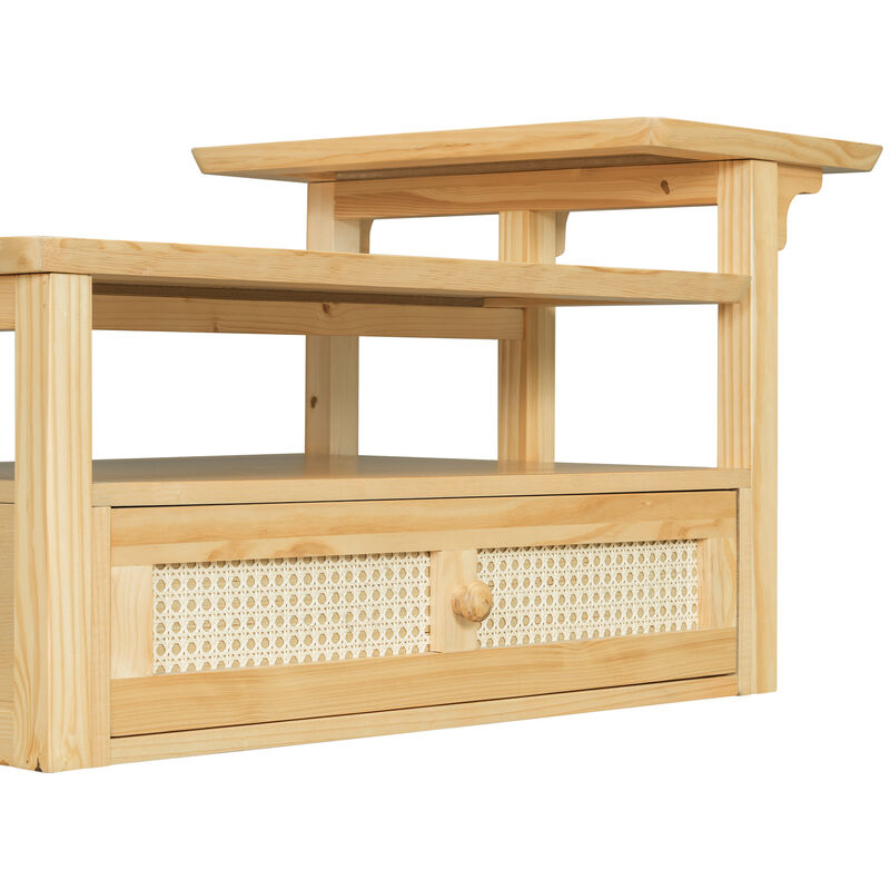 Merax Coffee Table with 1 Storage Shelf