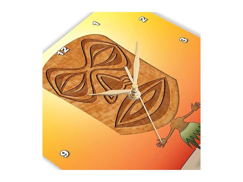 Voodoo Tiki Head Villager Tribal Wall Clock 10 Inch Home Decor image number 3
