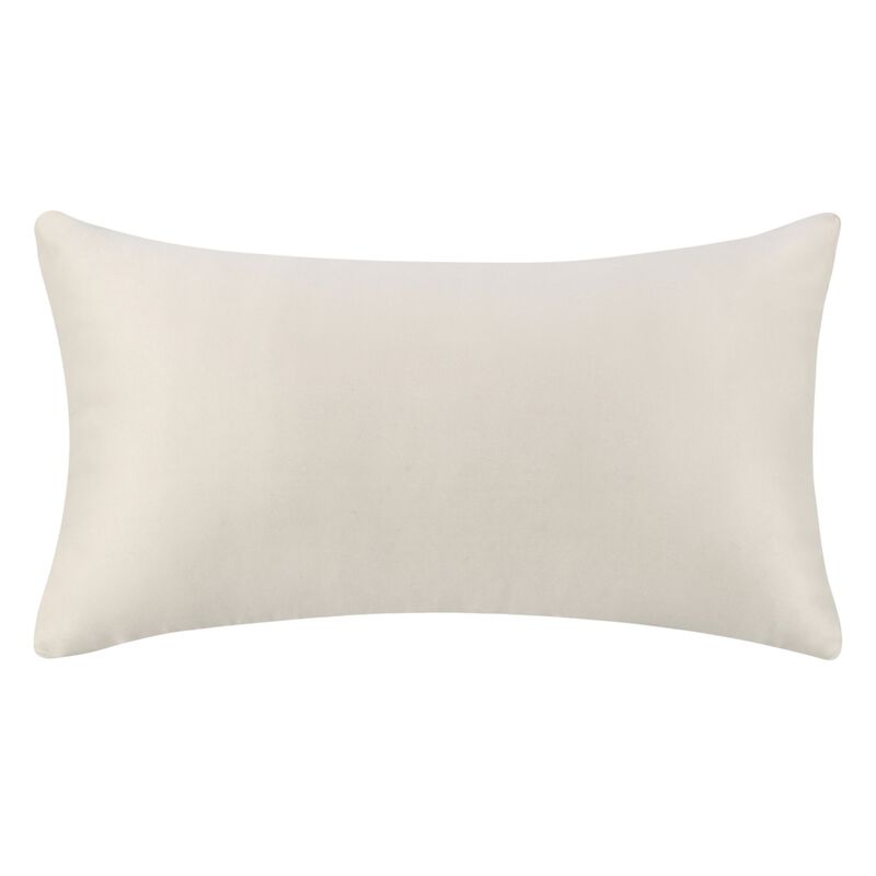 Slick Lumbar Accent Throw Pillow, 14x26 Ivory Recycled Textured Fabric - Benzara