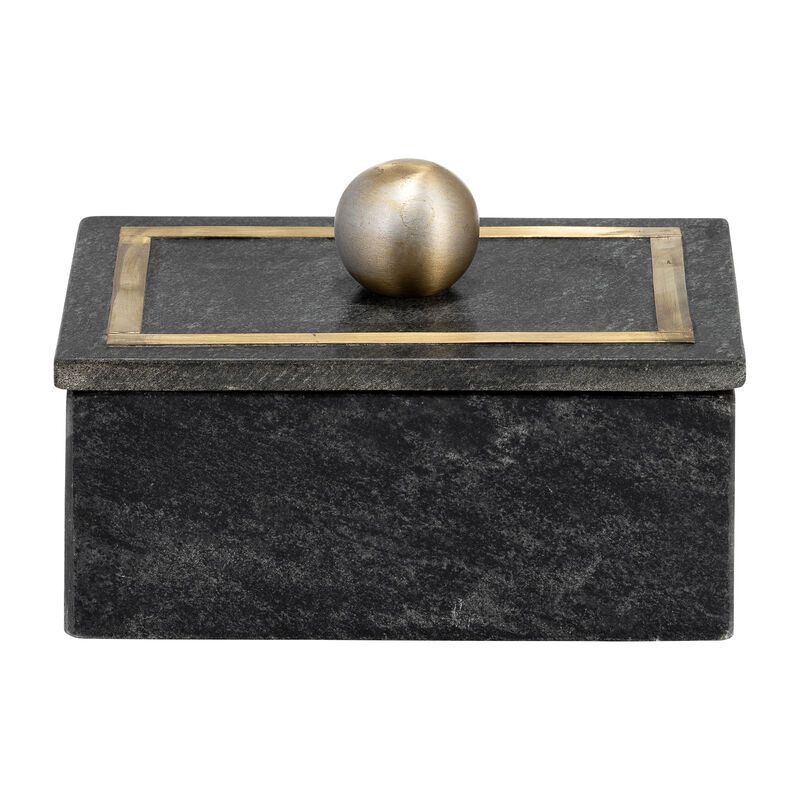 Marble, 7x5 Rectangular Box - Knob, Black image number 1