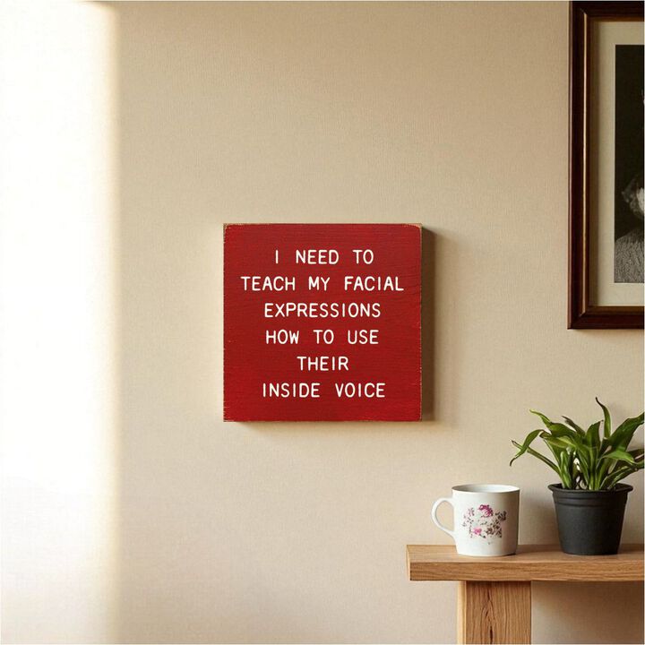Funny Facial Expressions Wooden Sign Home Office Wall Decor