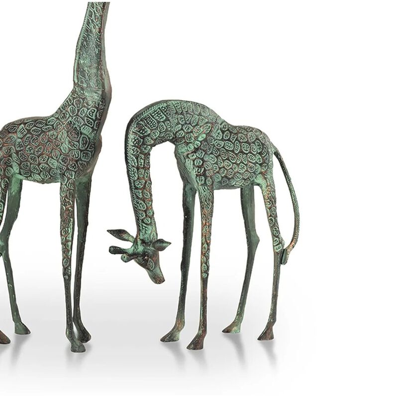 Spi Home Verdigris Finish Cast Aluminum Treetopper Giraffes Garden Sculpture image number 2