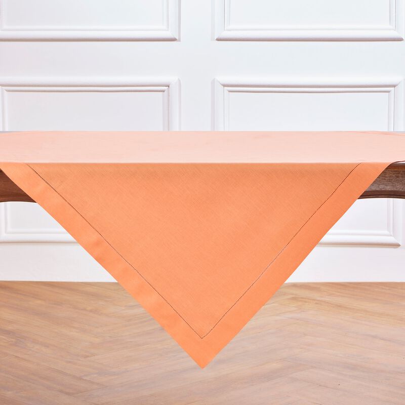Solino Home Classic Hemstitch 100% Linen Table Throw &ndash; Handcrafted, Machine Washable, Perfect for Holiday and Everyday Dining