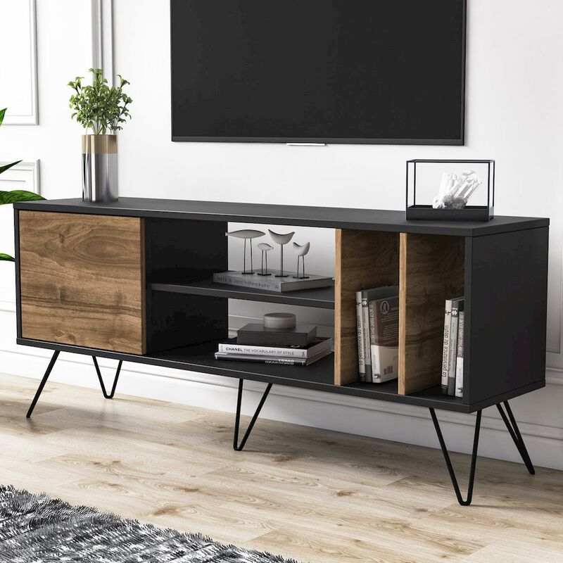 Decorotika Mistico 55'' Tv Stand - Black & Walnut