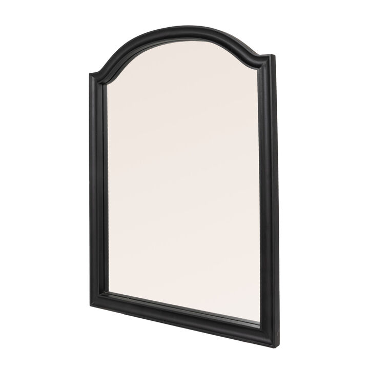Arched Mango Wood Wall Mirror, Black